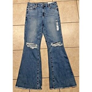 American Eagle Jeans Womens Sz 12 Super High-Rise Flare Next Level Stretch NEW